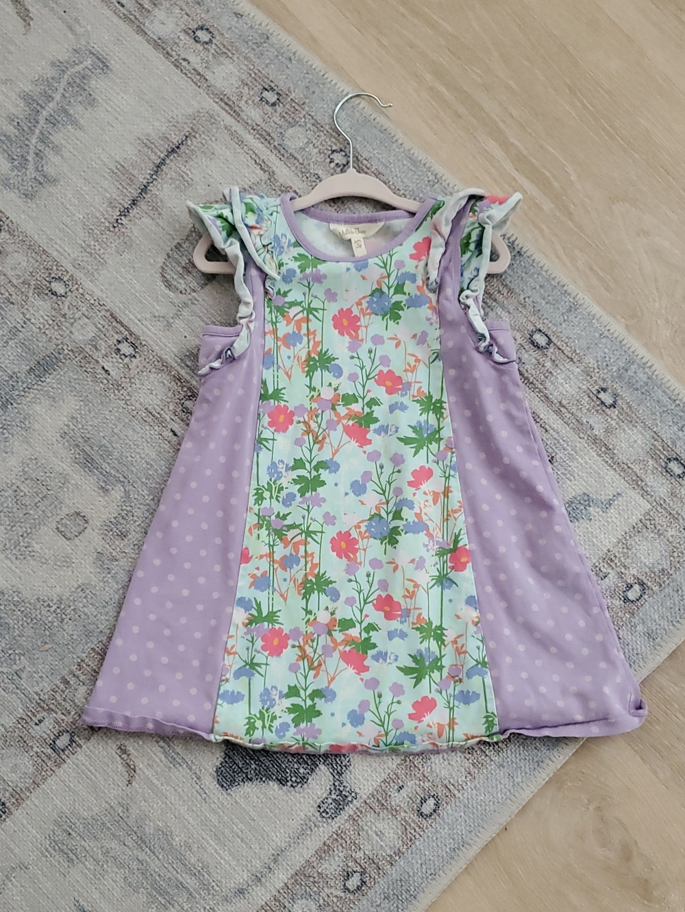 Matilda Jane Girls Purple "Let's Go Together" Spring Flowers Dress Tunic Sz4